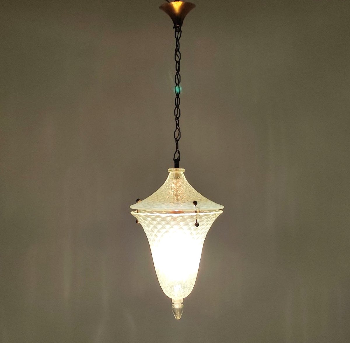 Suspension en verre opalescent de Murano-photo-5