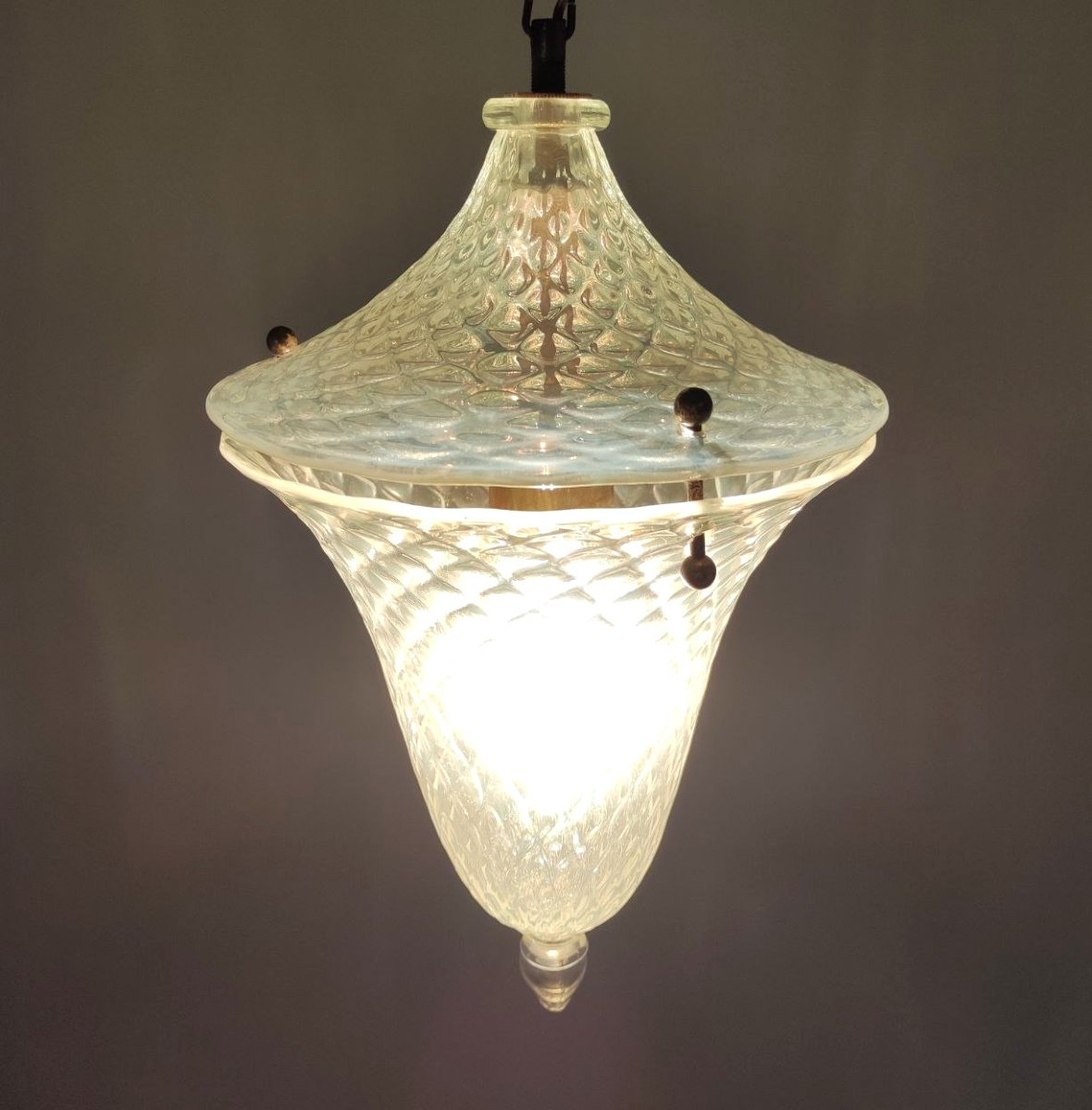 Suspension en verre opalescent de Murano-photo-6