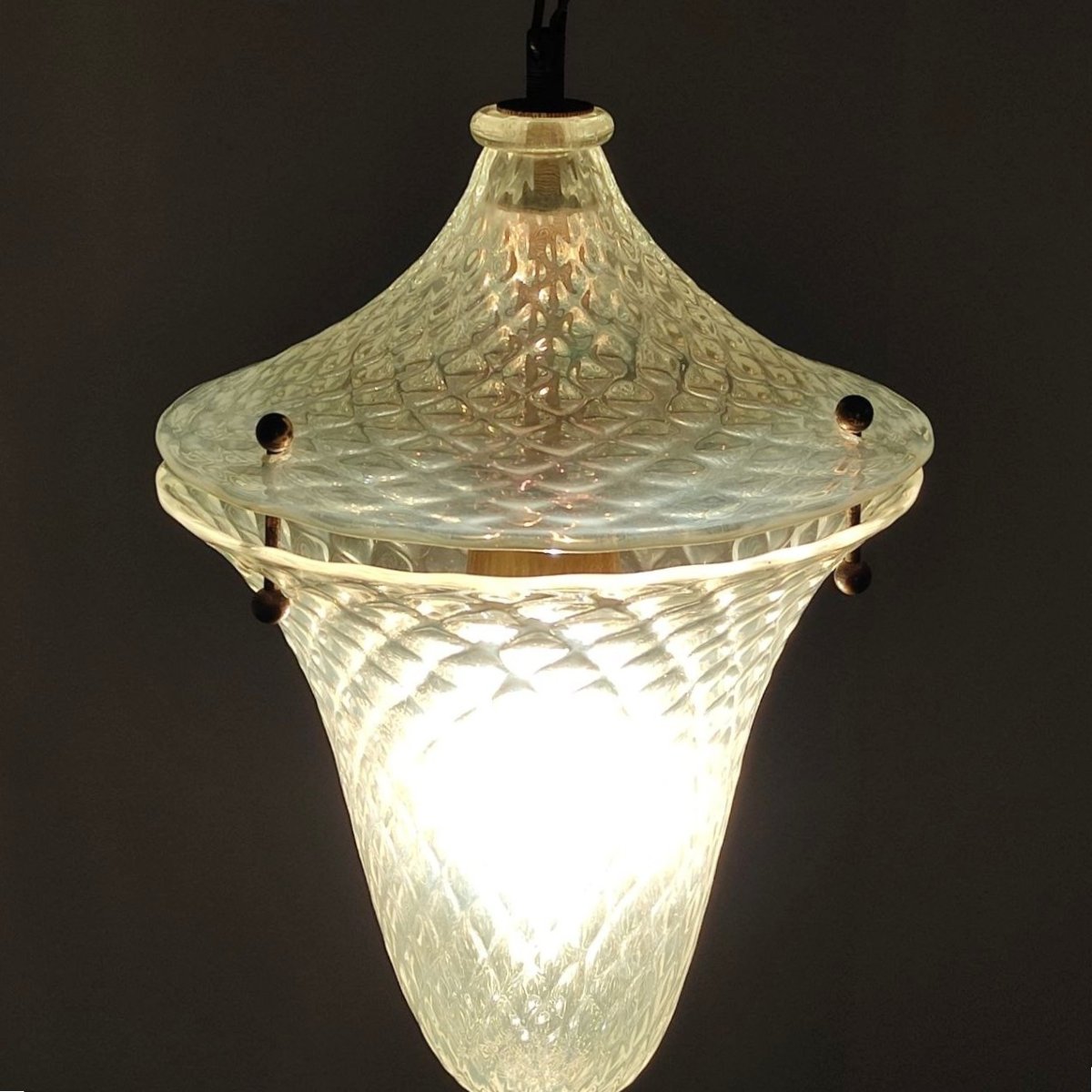 Suspension en verre opalescent de Murano-photo-7