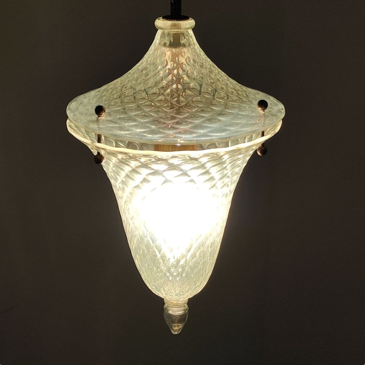 Suspension en verre opalescent de Murano-photo-8