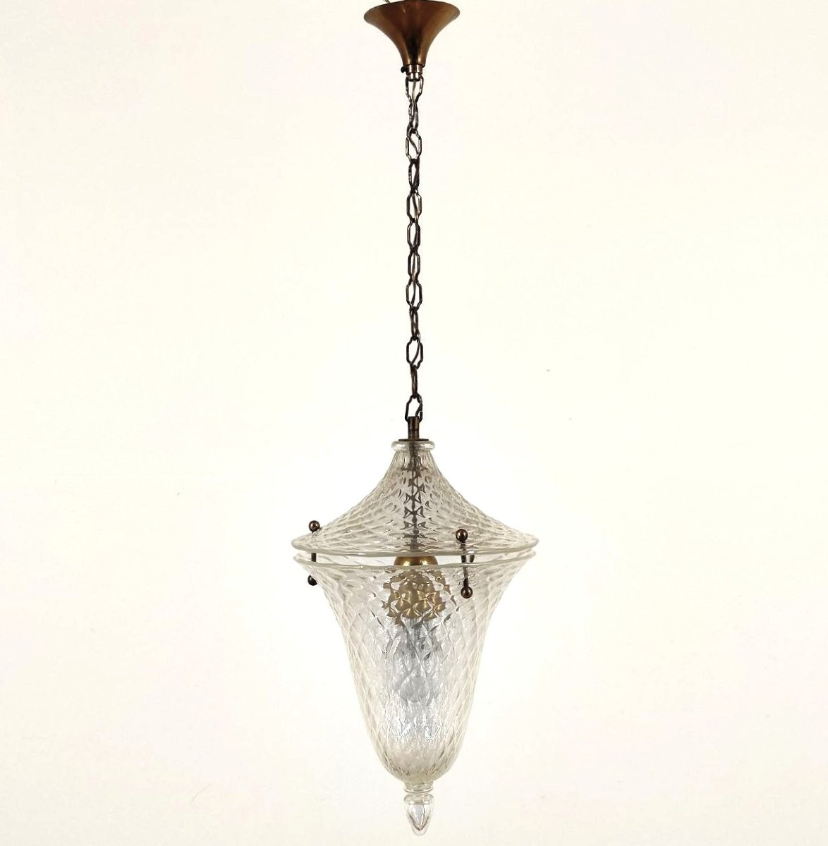 Suspension en verre opalescent de Murano