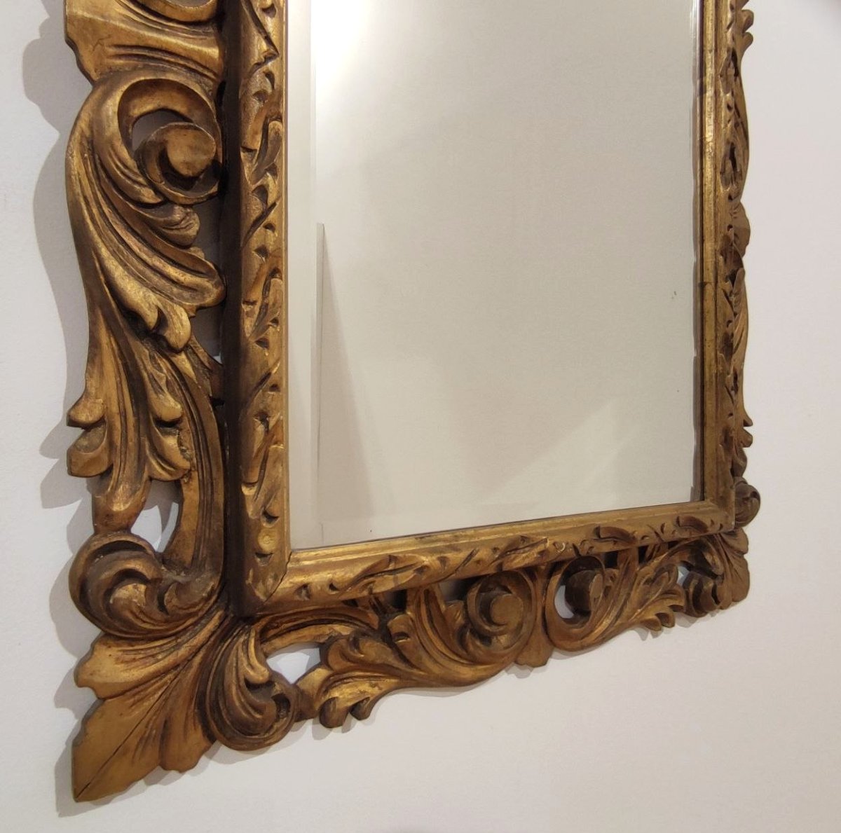 Mirror With Carved And Gilded Frame, Early 1900s-photo-4