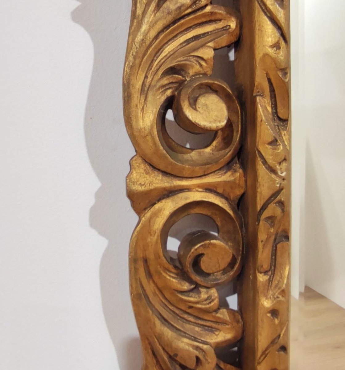 Mirror With Carved And Gilded Frame, Early 1900s-photo-1