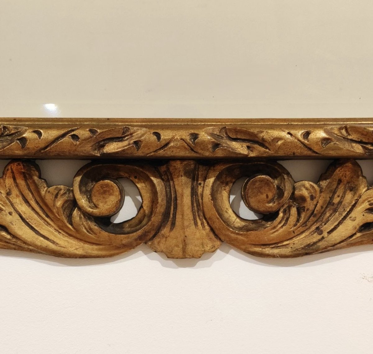 Mirror With Carved And Gilded Frame, Early 1900s-photo-4