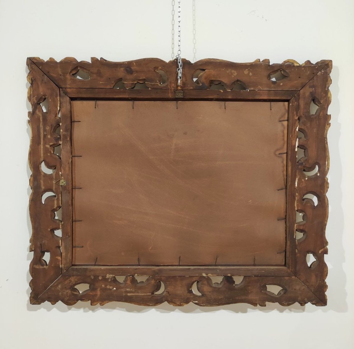 Mirror With Carved And Gilded Frame, Early 1900s-photo-6