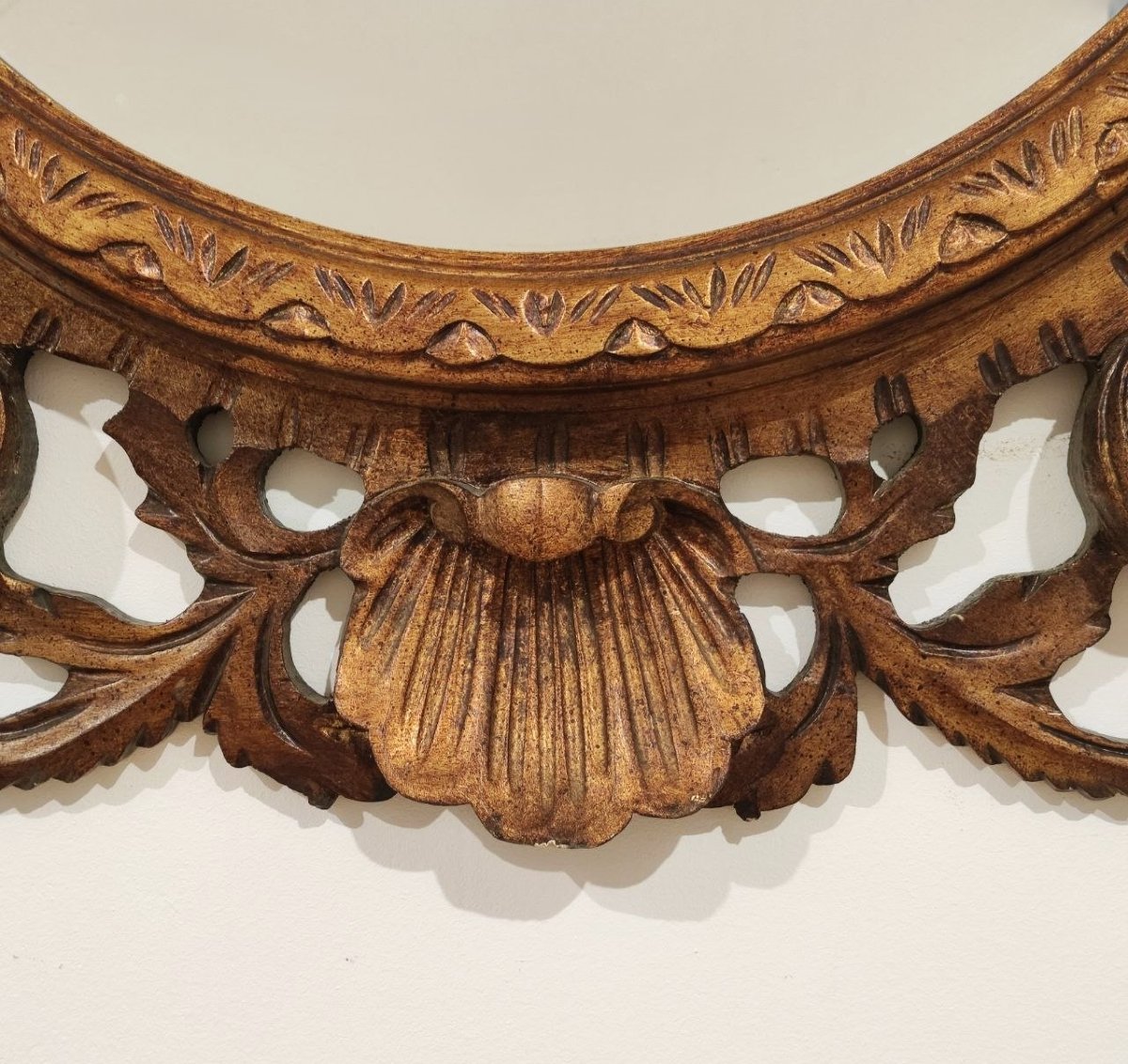 Mirror With Carved Wooden Frame, Italy, 20th Century-photo-6