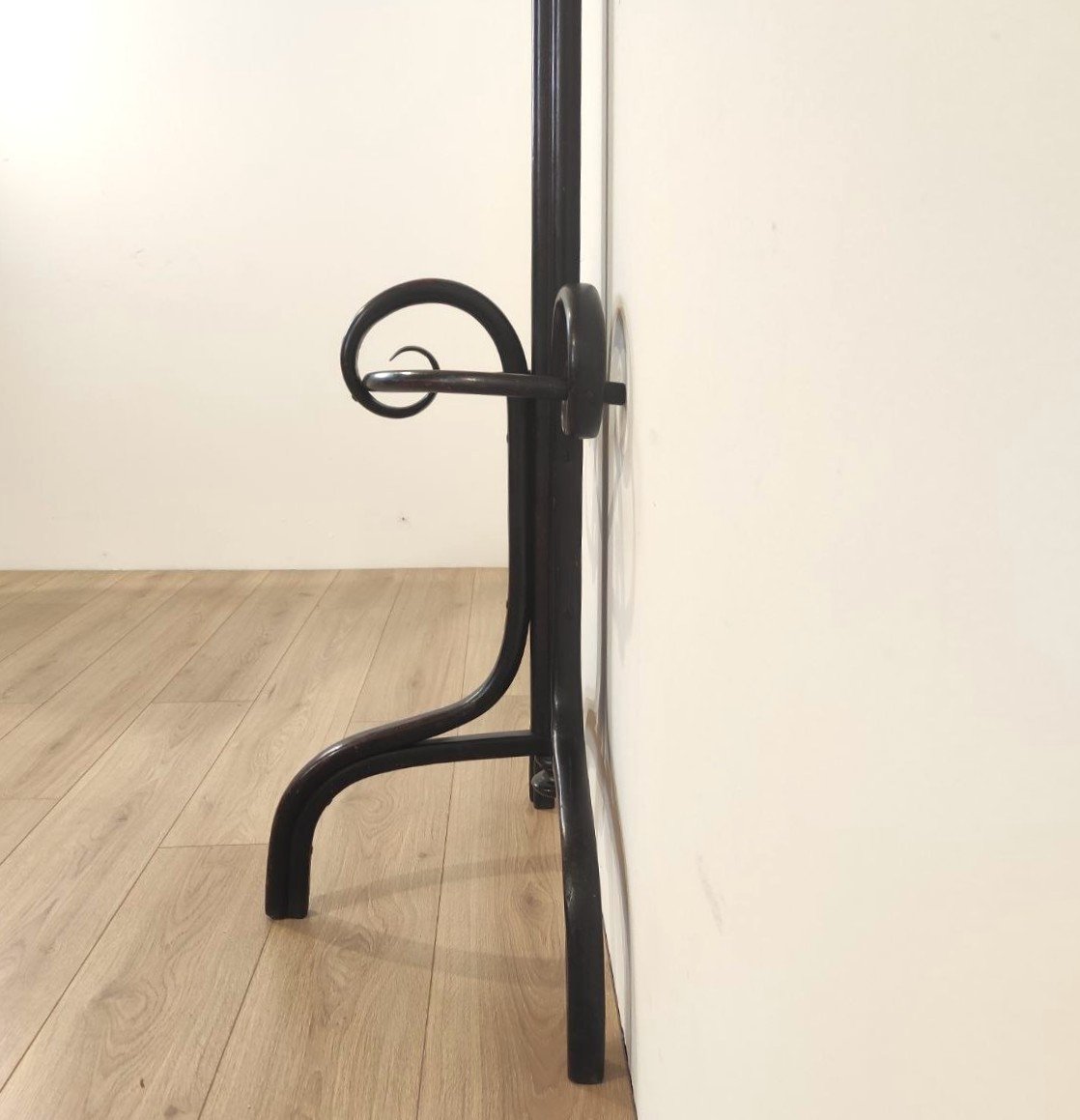 Thonet, Coat Rack And Umbrella Stand In Curved Wood, Ca. 1890-photo-5