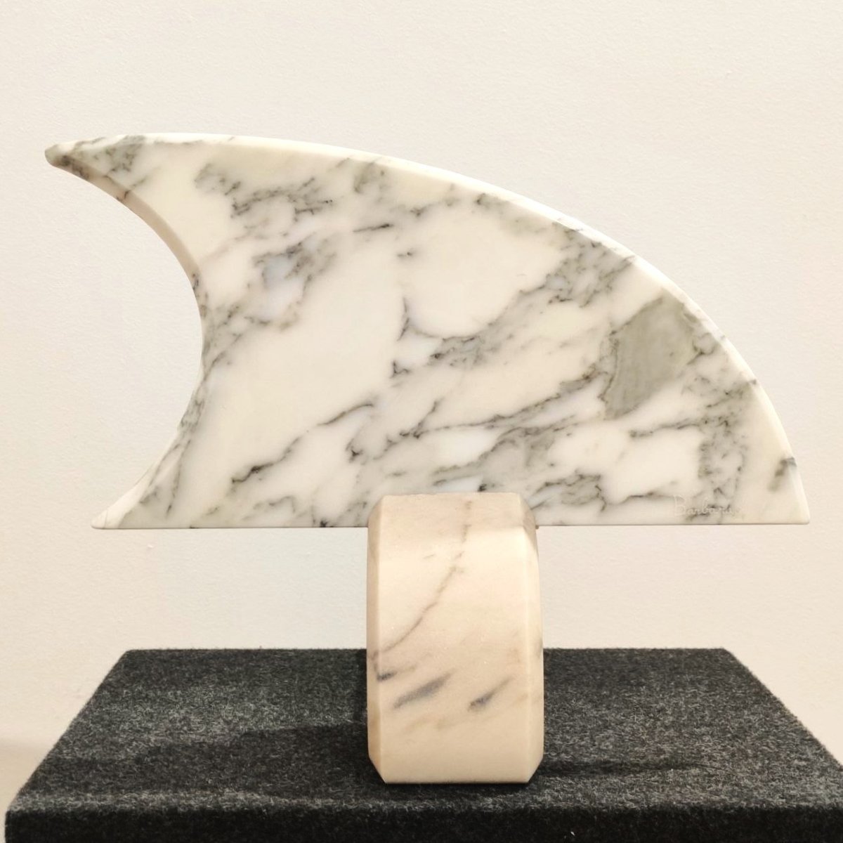 White And Pink Marble Table Lamp, Italy, 1960s
