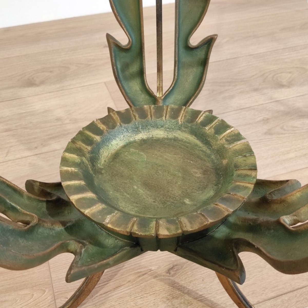 Brass And Sandblasted Glass Coffee Table By Pier Luigi Colli, Italy, 1950s-photo-2