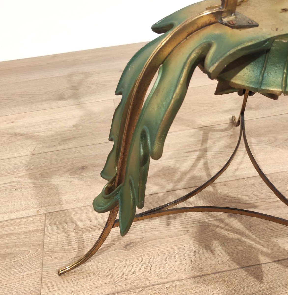 Brass And Sandblasted Glass Coffee Table By Pier Luigi Colli, Italy, 1950s-photo-5