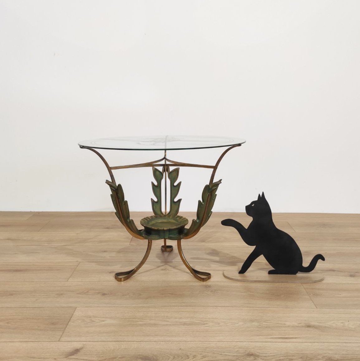 Brass And Sandblasted Glass Coffee Table By Pier Luigi Colli, Italy, 1950s-photo-7