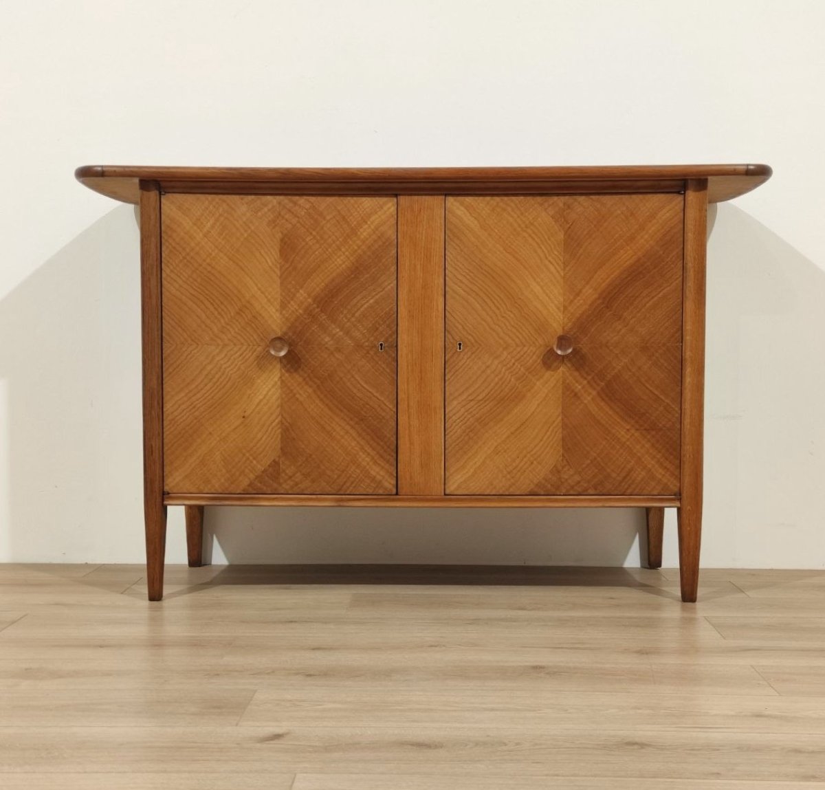 Chestnut Wood Sideboard With 2 Doors, Italy, 1950s-photo-3
