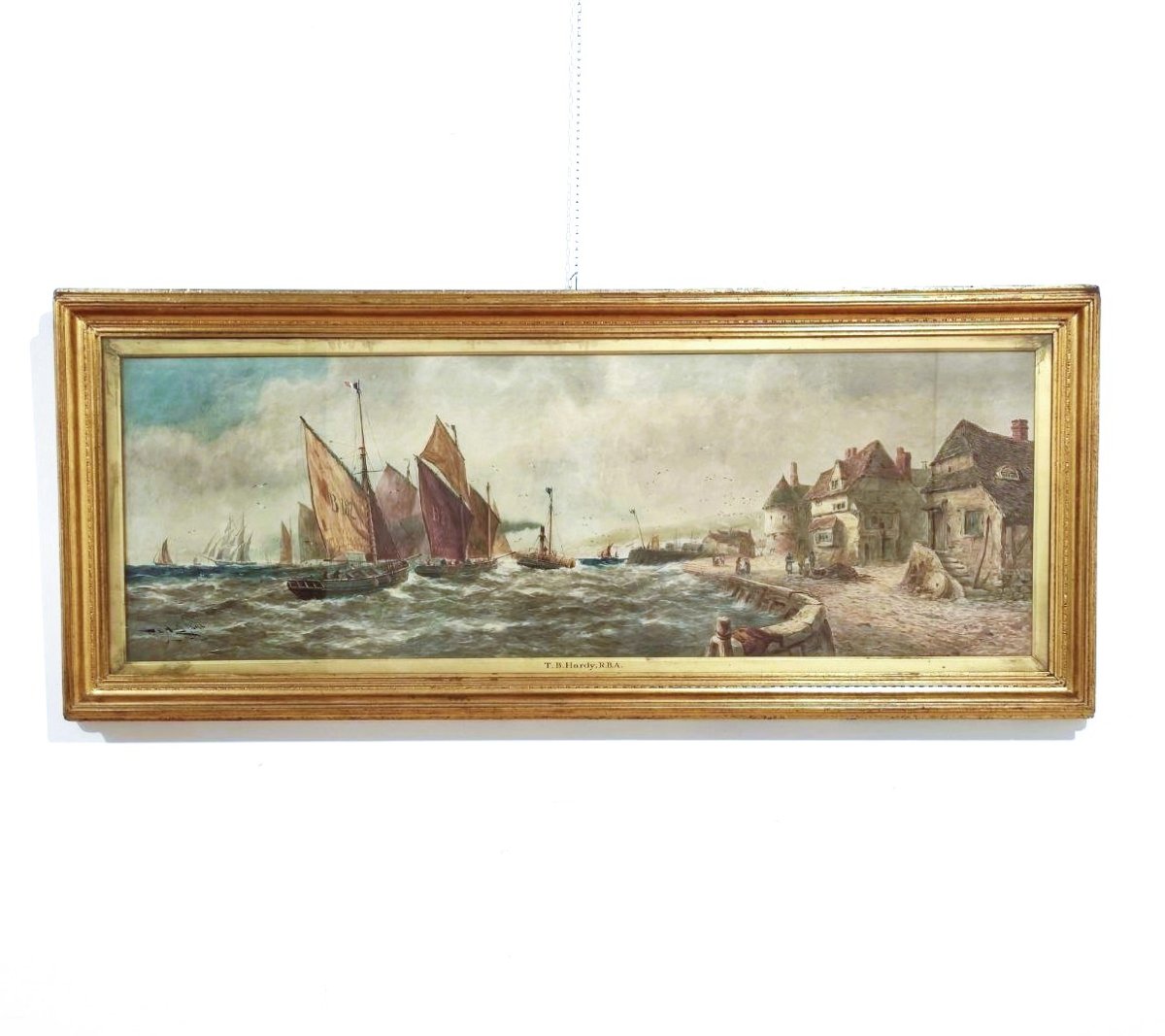 T.b. Hardy R.b.a. Large Watercolor 'french Fishing Boats', 1892-photo-3