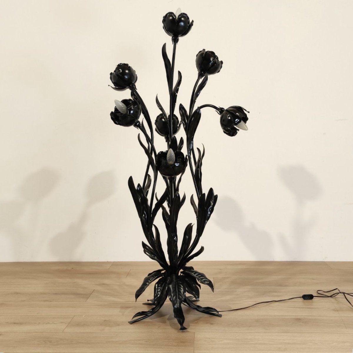 7-light Floral Floor Lamp By Hans Kogl, 1970s-photo-4