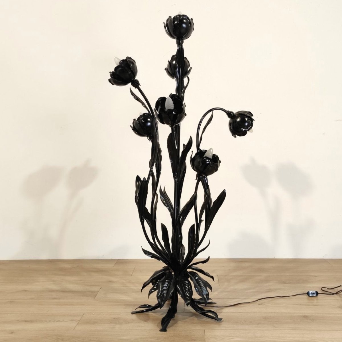 7-light Floral Floor Lamp By Hans Kogl, 1970s-photo-1