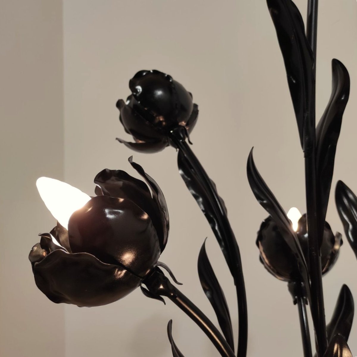 7-light Floral Floor Lamp By Hans Kogl, 1970s-photo-4