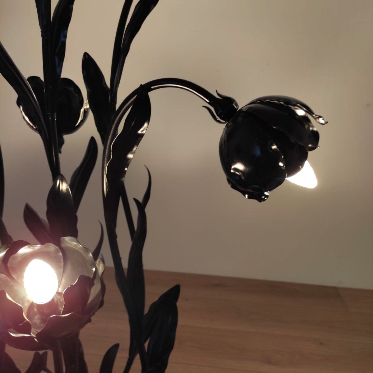 7-light Floral Floor Lamp By Hans Kogl, 1970s-photo-5