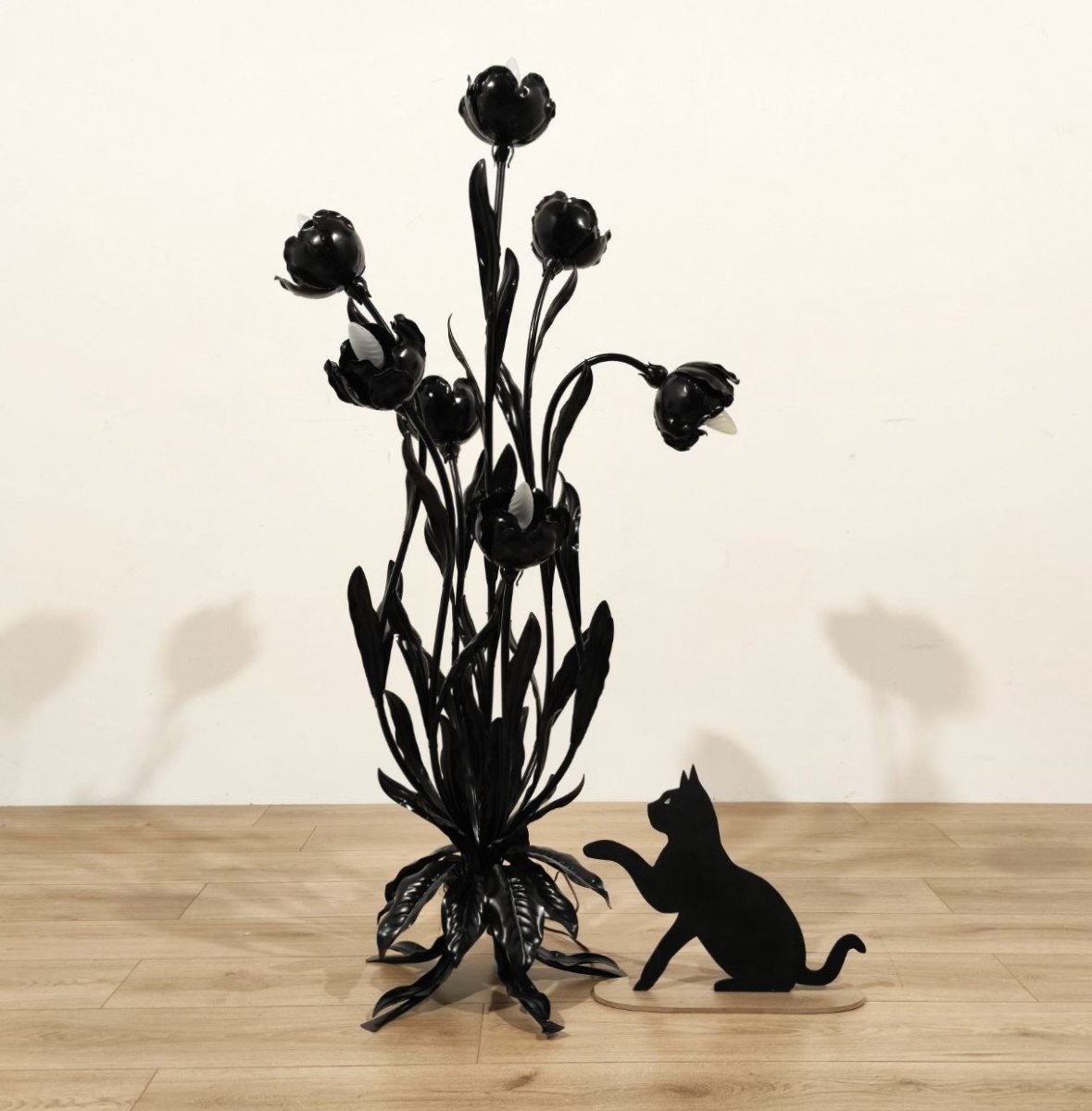 7-light Floral Floor Lamp By Hans Kogl, 1970s-photo-8