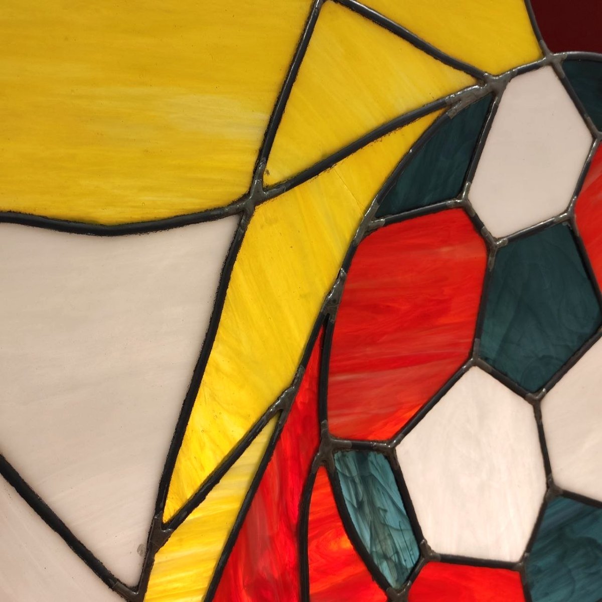 Paire de vitraux artistiques à thème sportif, XXe siècle.-photo-6