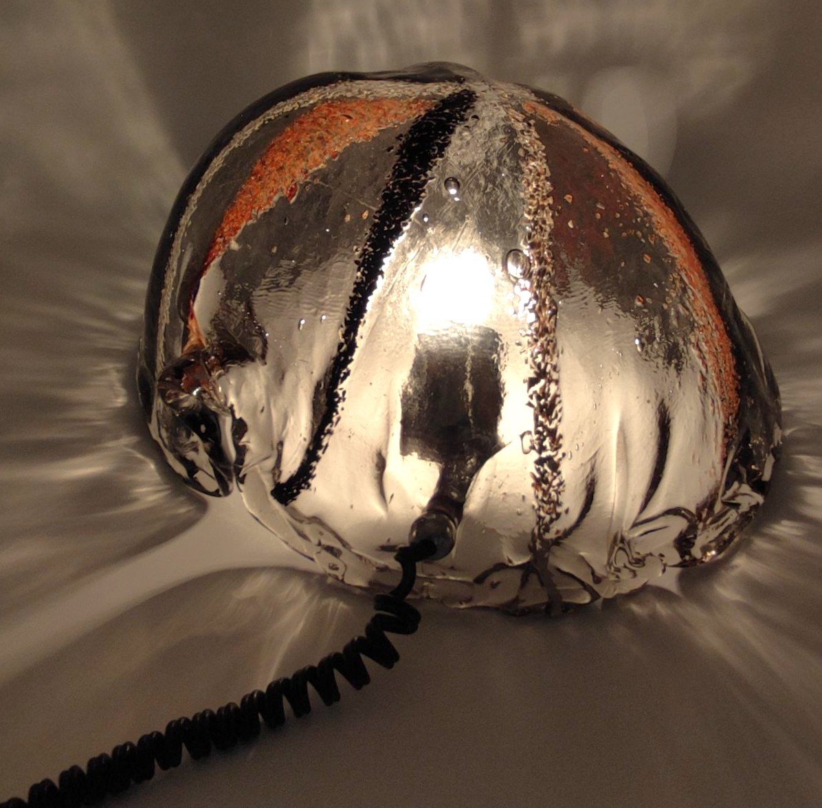 Lampe de table en verre de Murano avec inclusions, Italie, années 1960-photo-2
