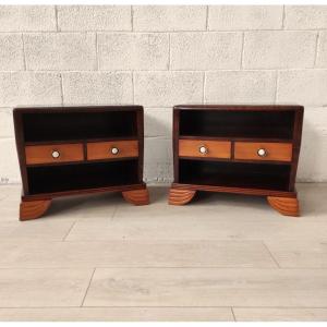 Pair Of Art Deco Bedside Tables, 1940s