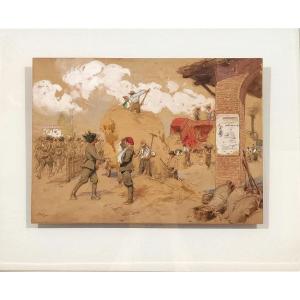 Achille Beltrame « Le soldat convalescent », ca. 1917, pour 'Soc. Anonima Grandine'