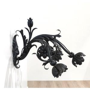 Applique murale en fer forgé, Italie, début du XXe siècle