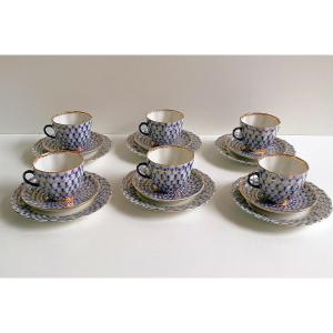 Lomonosov, Cobalt Blue Coffee Set For 6