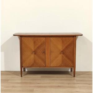 Chestnut Wood Sideboard With 2 Doors, Italy, 1950s