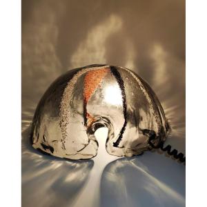 Lampe de table en verre de Murano avec inclusions, Italie, années 1960