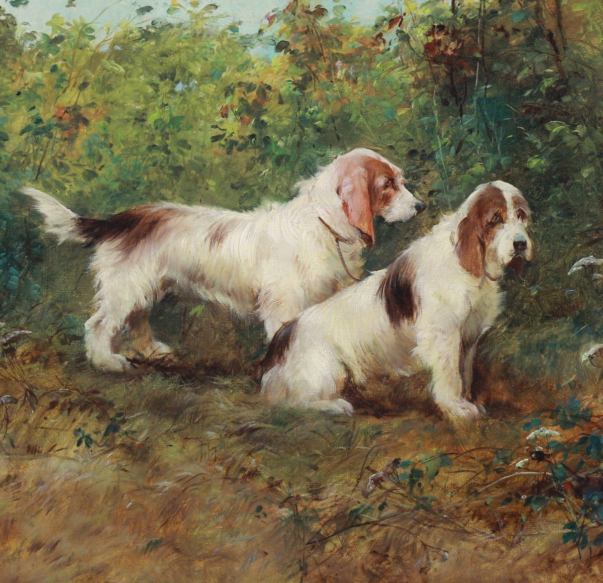 Oil Painting On Canvas, Hunting Dogs Basset Griffon Vendéen-photo-3