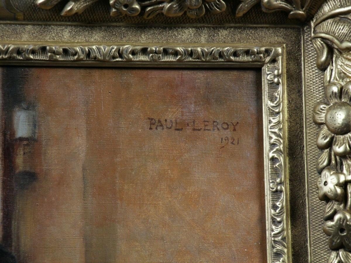 Peinture Huile Sur Toile Daté 1921, Portrait De Militaire Par Paul Leroy-photo-4