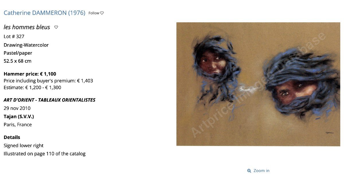 Hunting Dog Portrait Pastel On Paper By Catherine Dammeron (1976)-photo-3