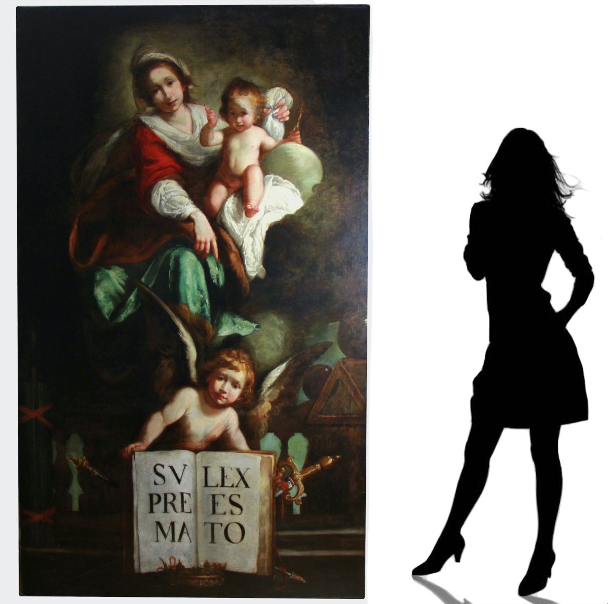 "La Madone De La Justice" huile sur toile &oelig;uvre du debut du19&egrave;me &eacute;cole italienne-photo-1