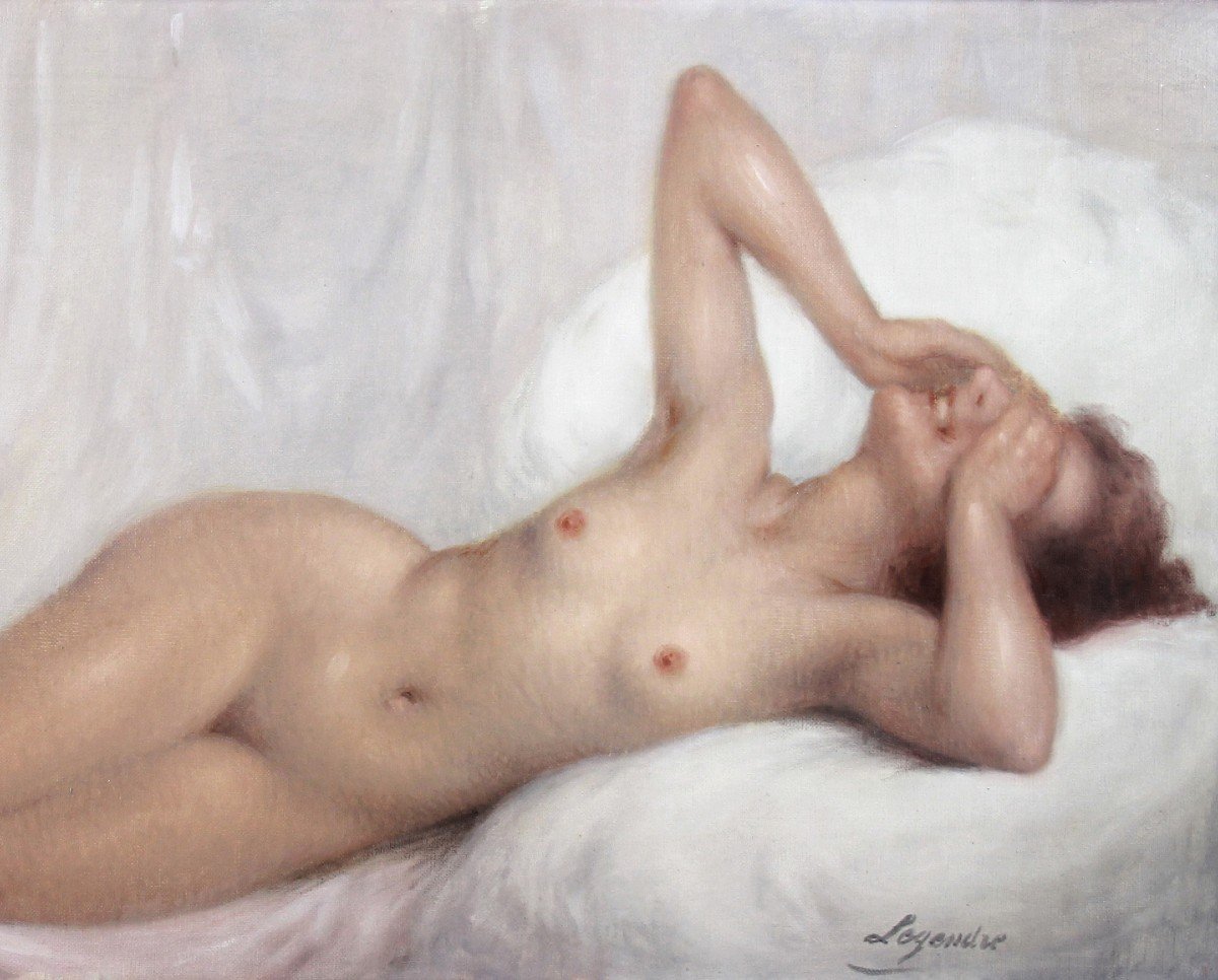 Huile Sur Toile Nu Couché Par Legendre école Française 1920-photo-2