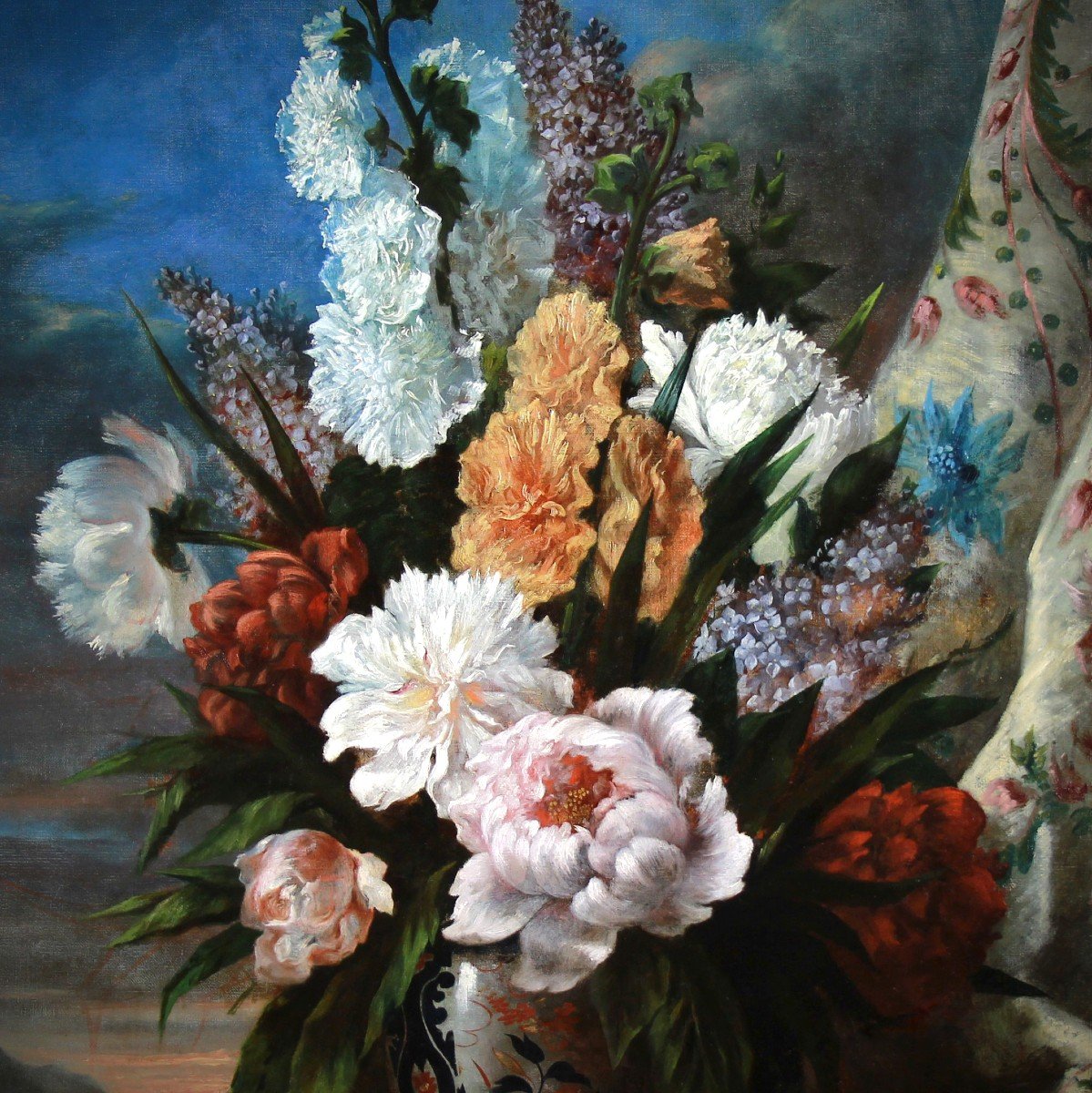 Huile Sur Toile "nature Morte Aux Fleurs " Atr Cornelis Van Spaendonck-photo-3