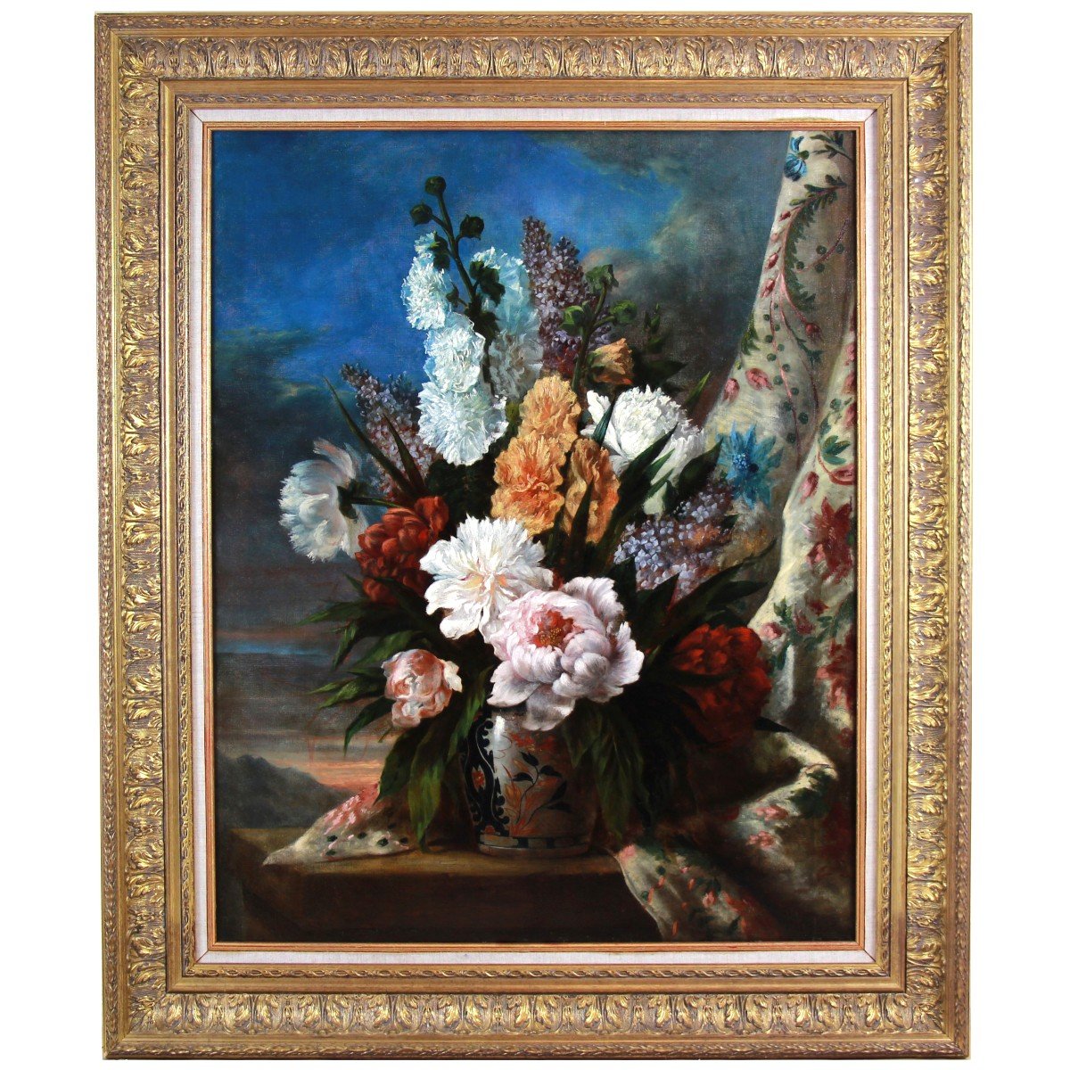 Huile Sur Toile "nature Morte Aux Fleurs " Atr Cornelis Van Spaendonck