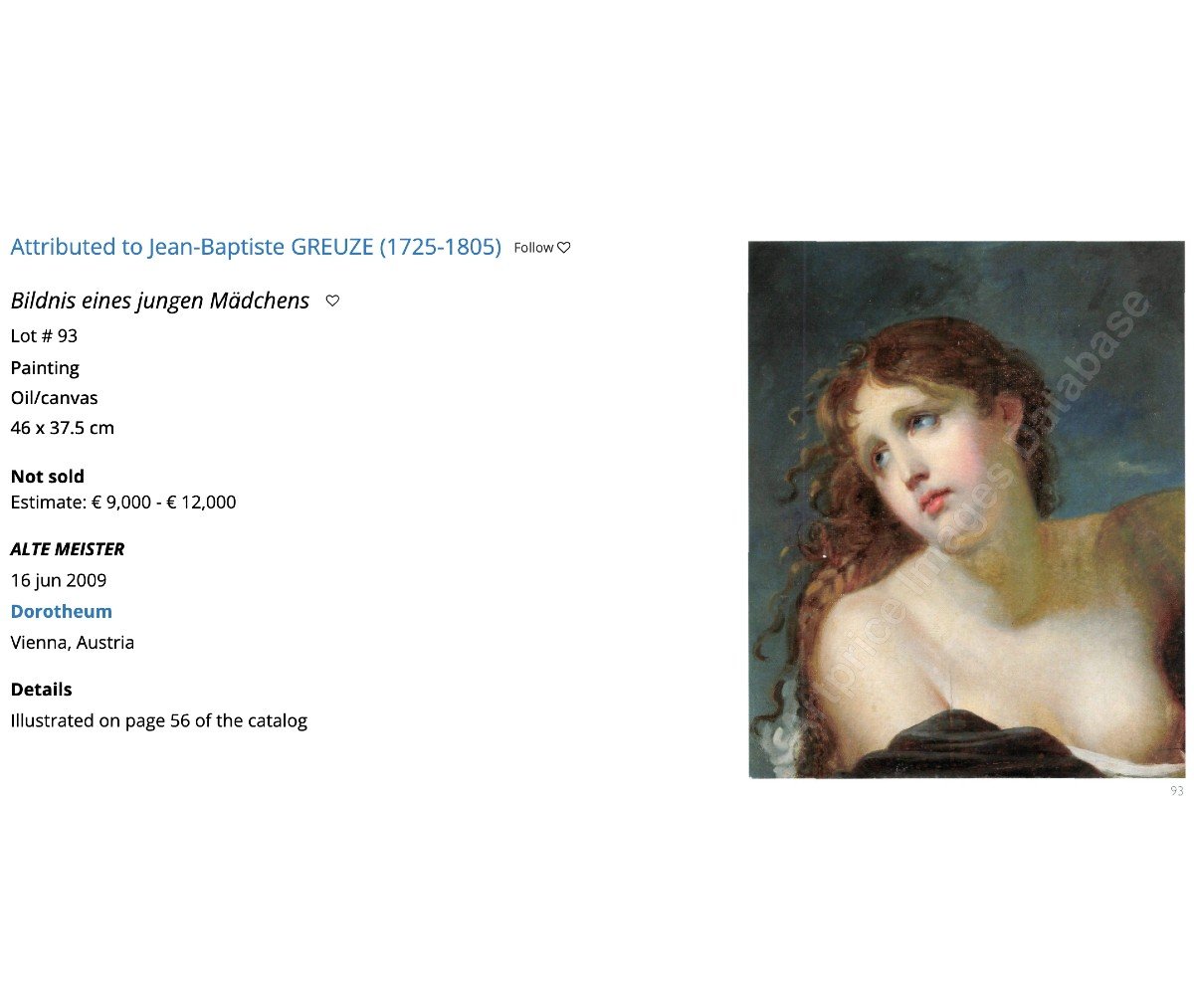 Portrait d'Une Jeune Femme Peinture à l'Huile Cercle De Jean-baptiste Greuze-photo-1