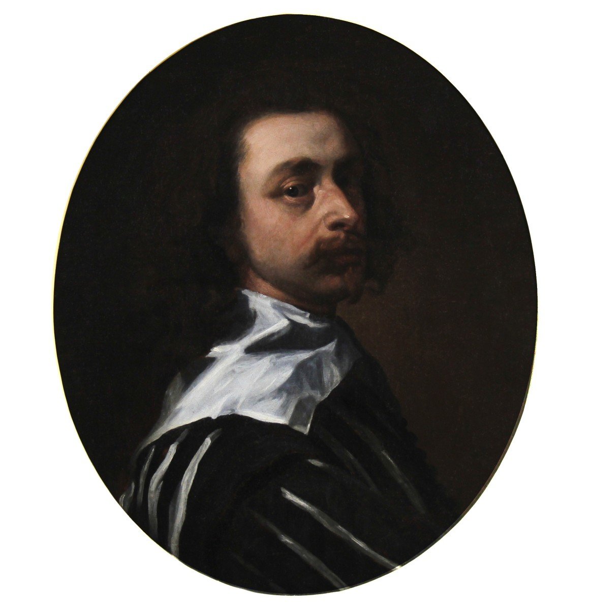 Oil On Canvas Self-portrait Of The Artist Follower Of Anthony Van Dyck Circa 1770 -photo-2
