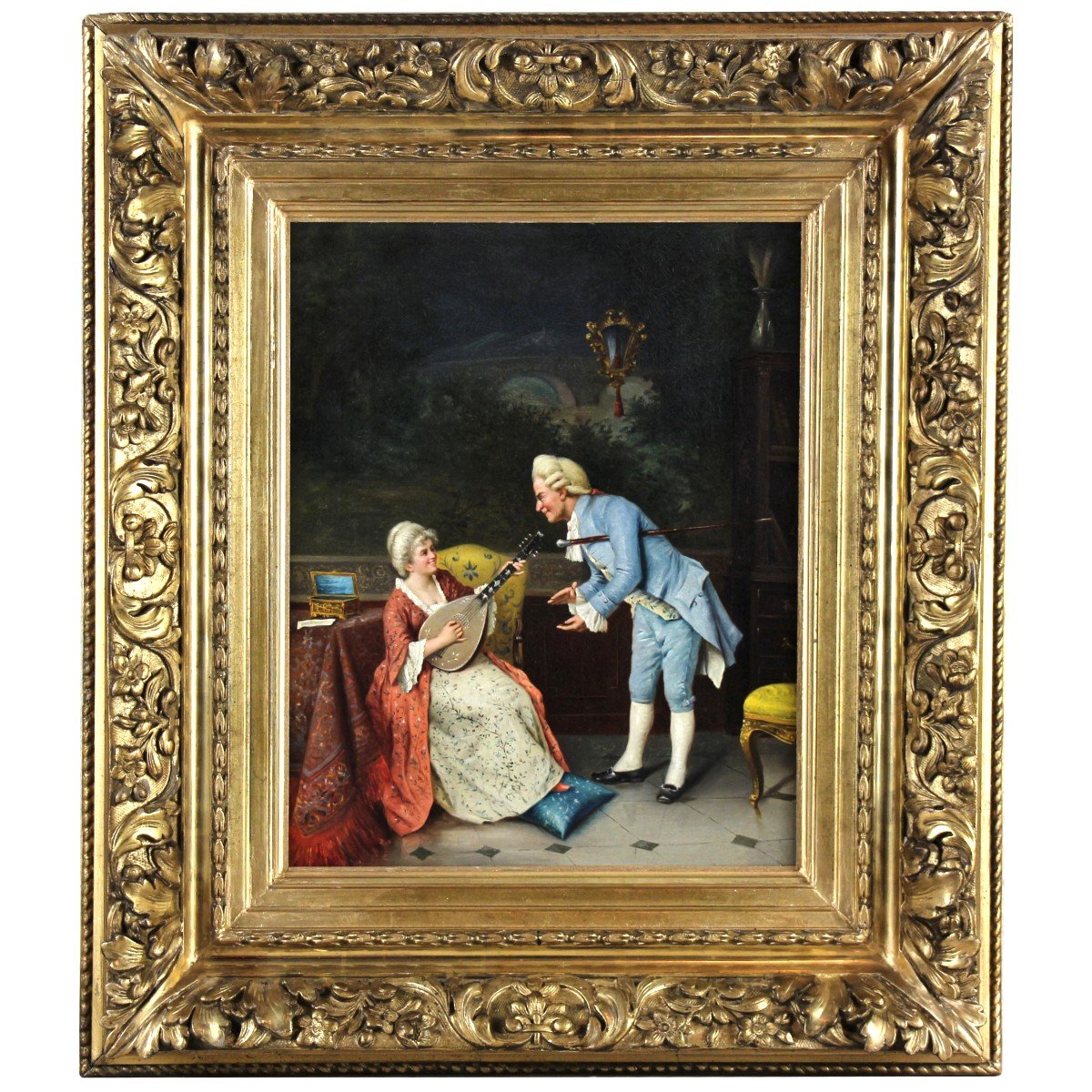 Italian Oil On Canvas By Alessandro Sani 19th Century