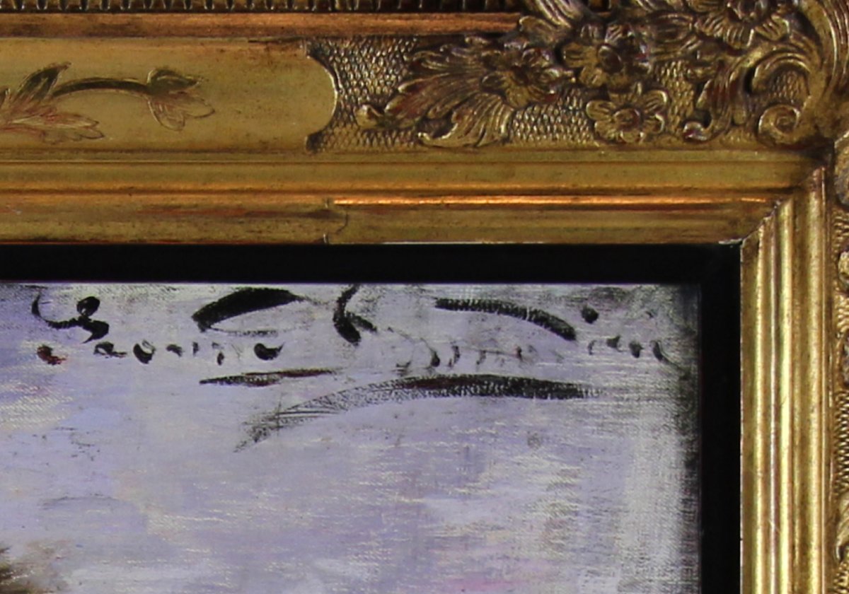 Jeanne Donnadieu – Portrait d’Henriette Bépoix, huile sur toile Belle Époque, XIXe siècle-photo-3