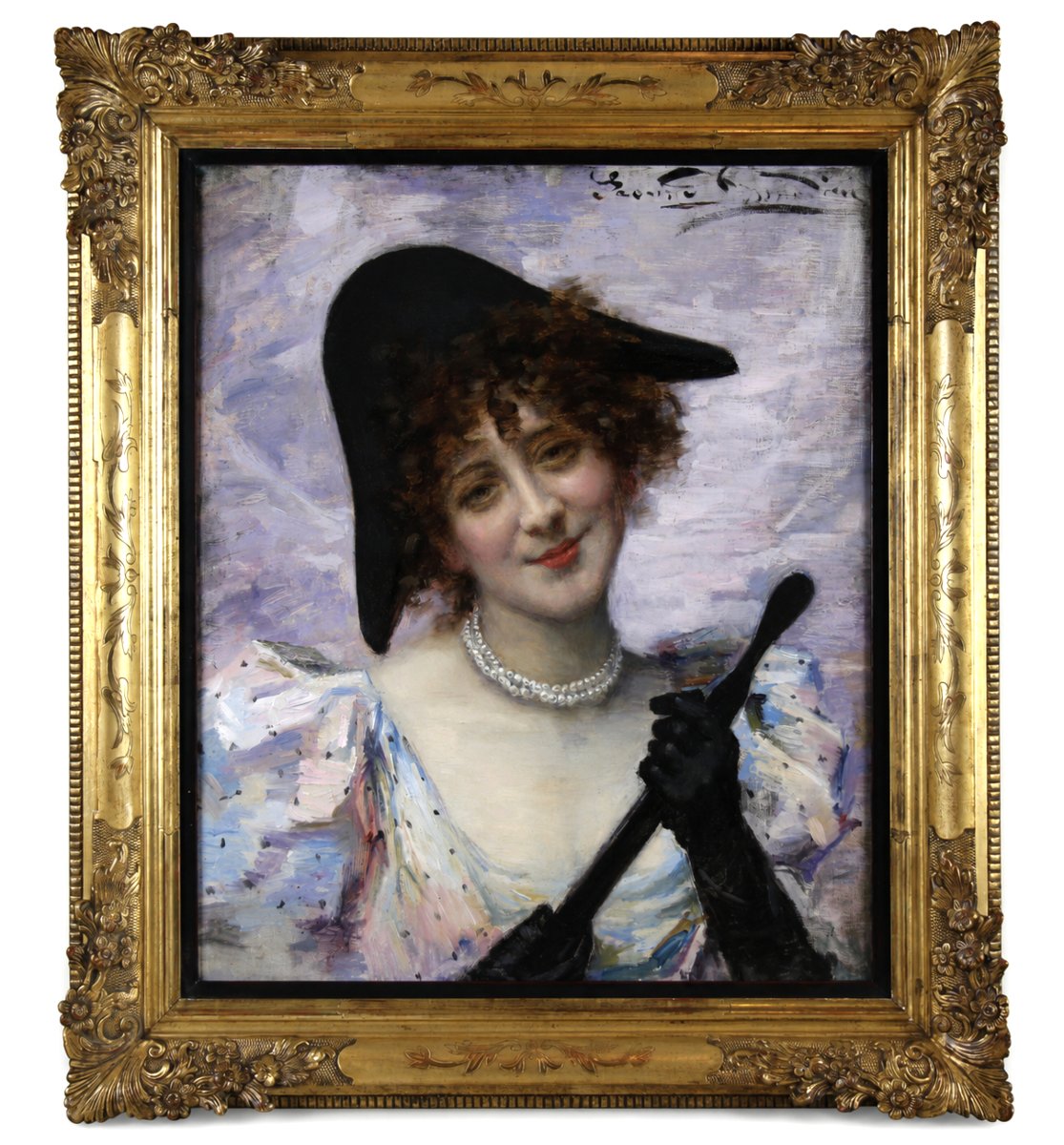 Jeanne Donnadieu – Portrait d’Henriette Bépoix, huile sur toile Belle Époque, XIXe siècle