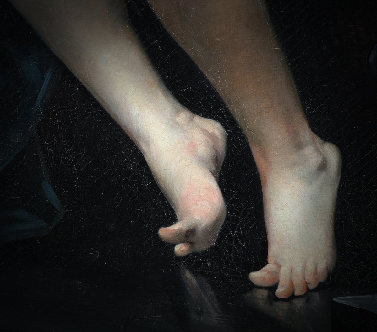 Emmanuel Stanek Nu féminin, huile sur toile du XIXe siècle, sans cadre, vers 1890-photo-2