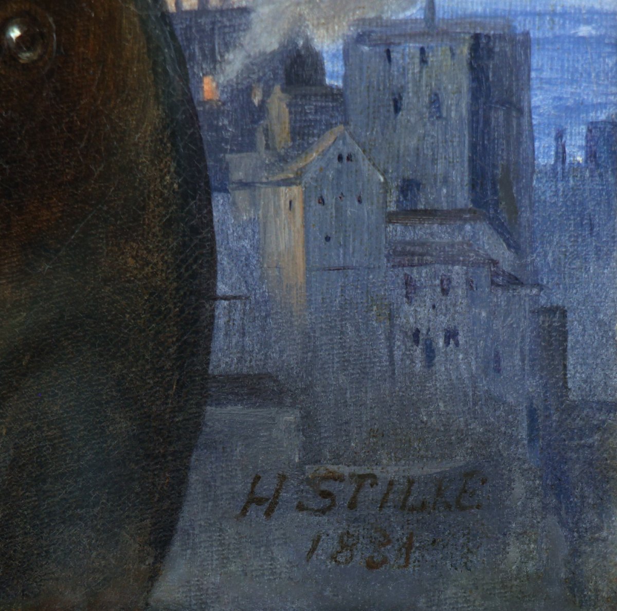 Hermann Anton Stilke, 1831, Jeanne d'Arc, portrait à l'huile ancien, encadré-photo-3