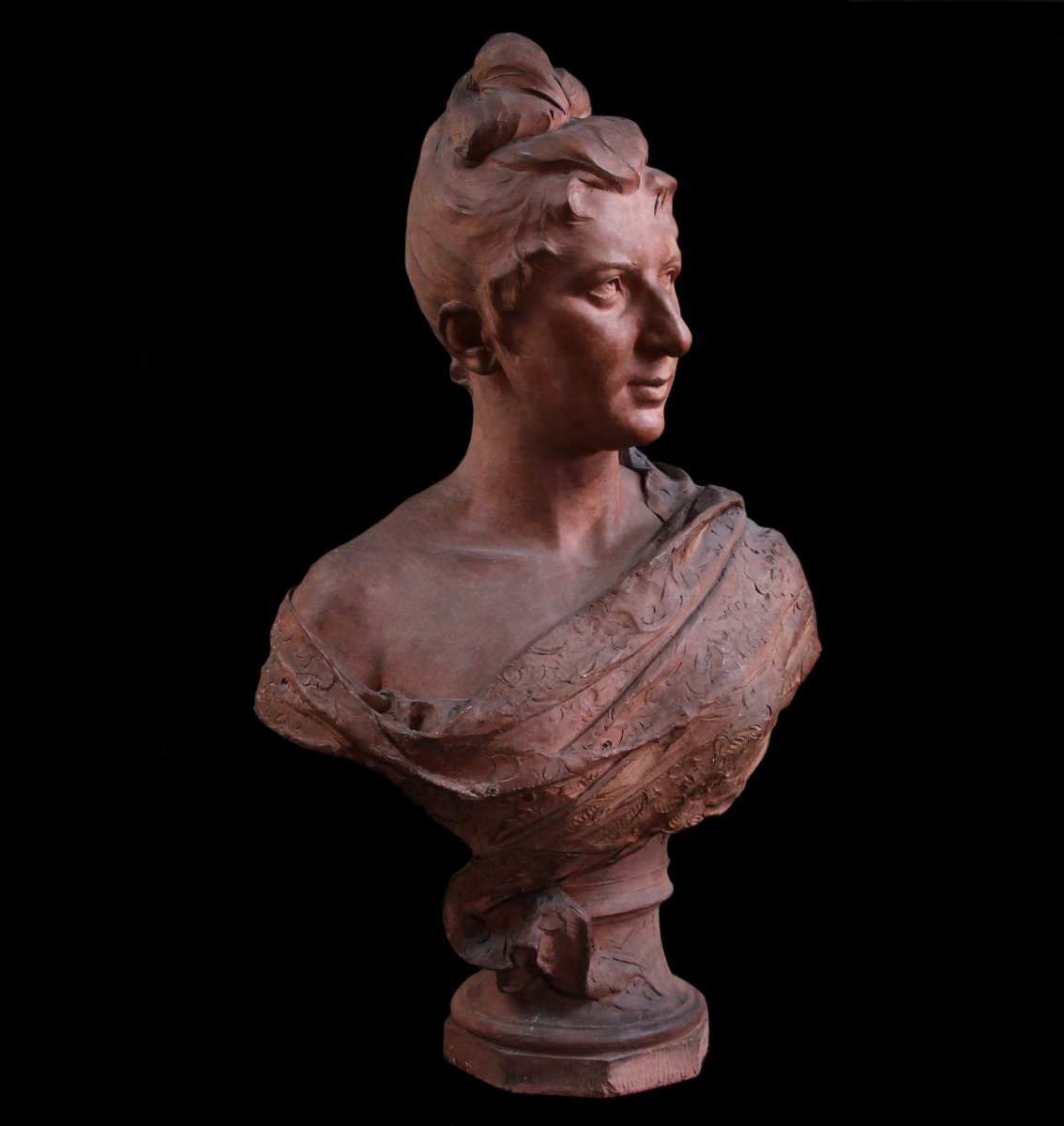 Buste En Terre Cuite Sign&eacute; Jozef Willems , XIX&egrave;me Si&egrave;cle