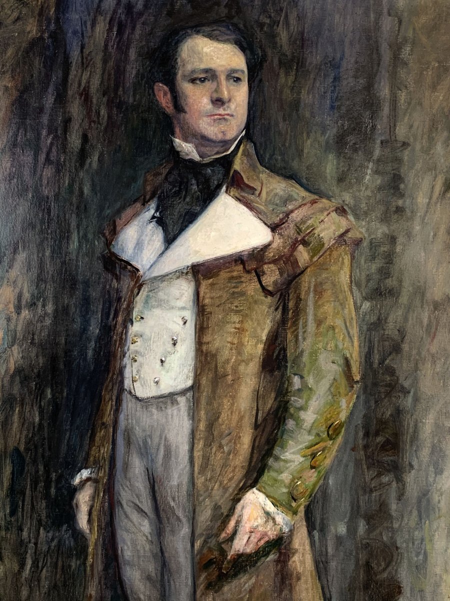 Portrait Oil On Canvas By Alfred Moitroux (1886-1938) Belgian School-photo-3