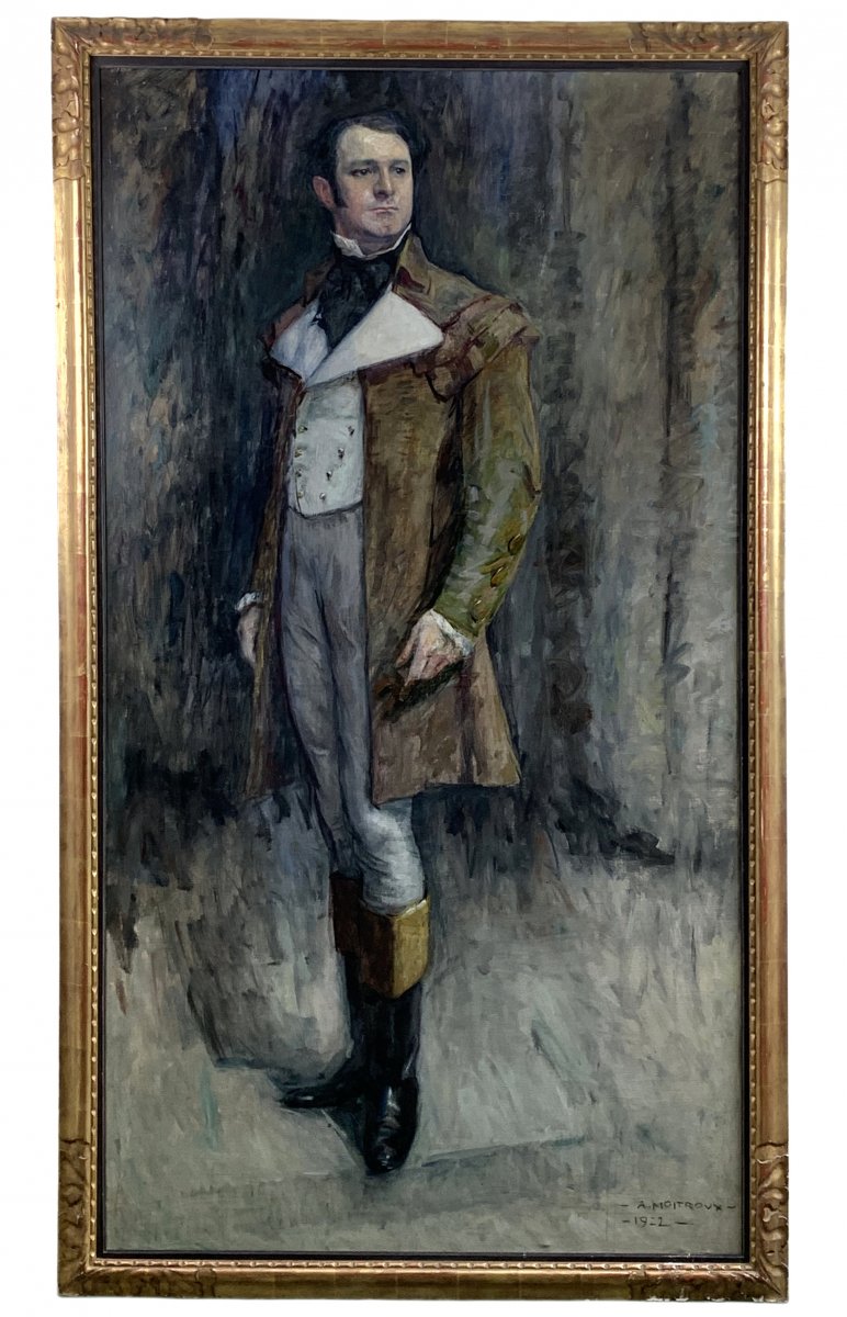 Portrait Huile Sur Toile Par Alfred Moitroux ( 1886-1938 ) école Belge