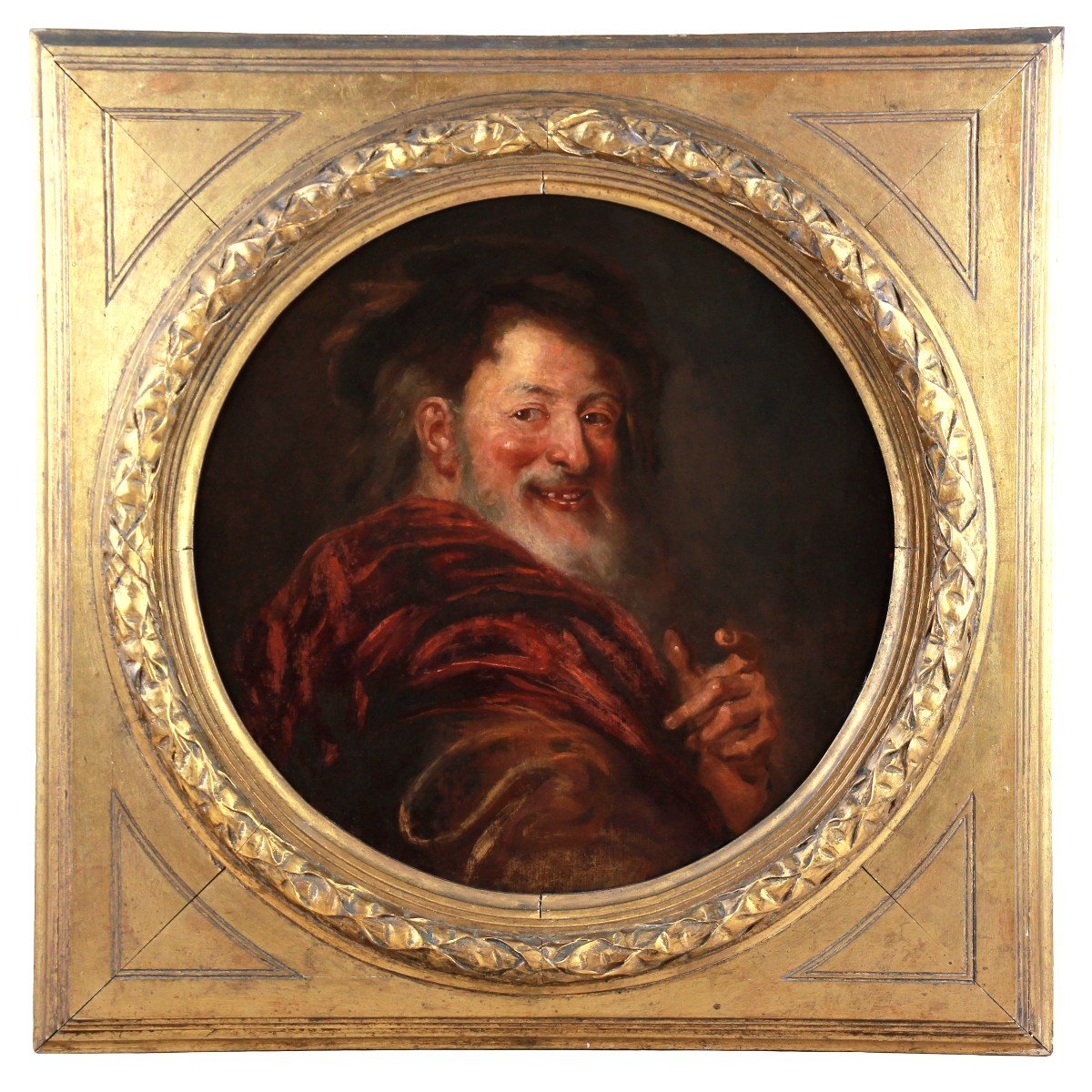 Magnificent Oil On Canvas Painting, Democritus By Atoine Coypel 18th