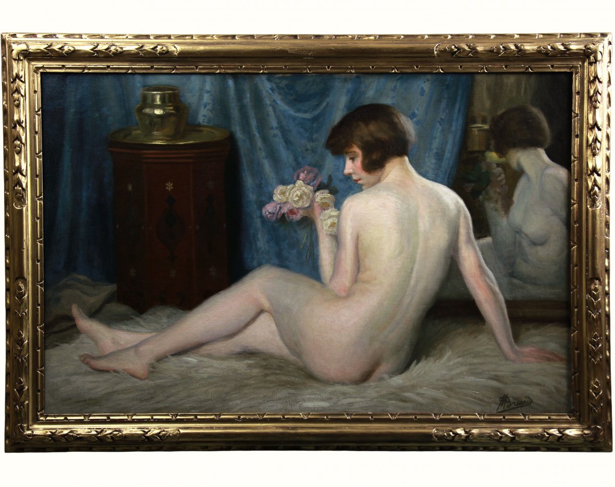 Painting Oil On Canvas, Nude In An Oriental Setting Maurice Briard