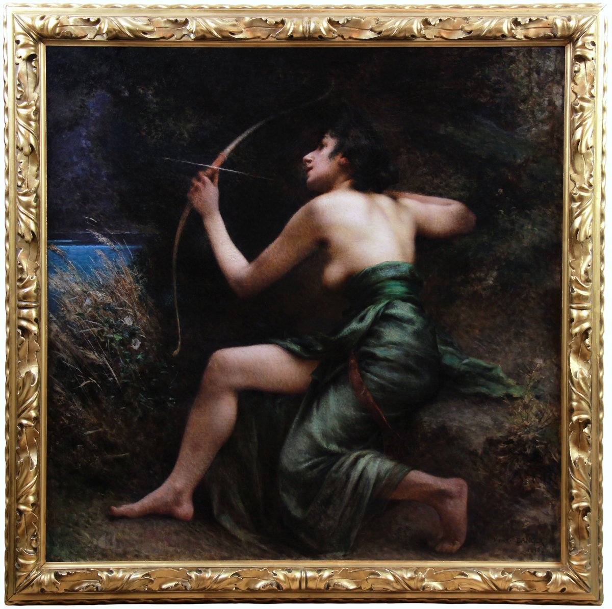 Oil On Canvas The Goddess Artemis 19th Century 